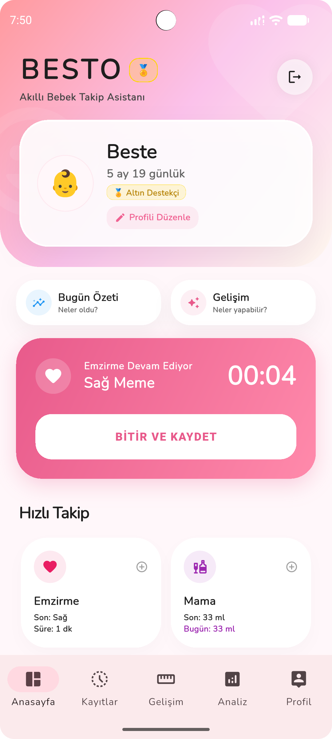BESTO - Bebek Takip Asistanı ekran görüntüsü